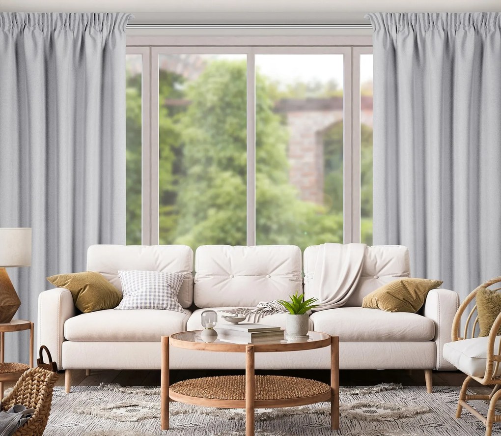 ZATEMŇOVACÍ ZÁVES (100%) NA PÁSKE SUZAN 135X270 CM SIVÁ
