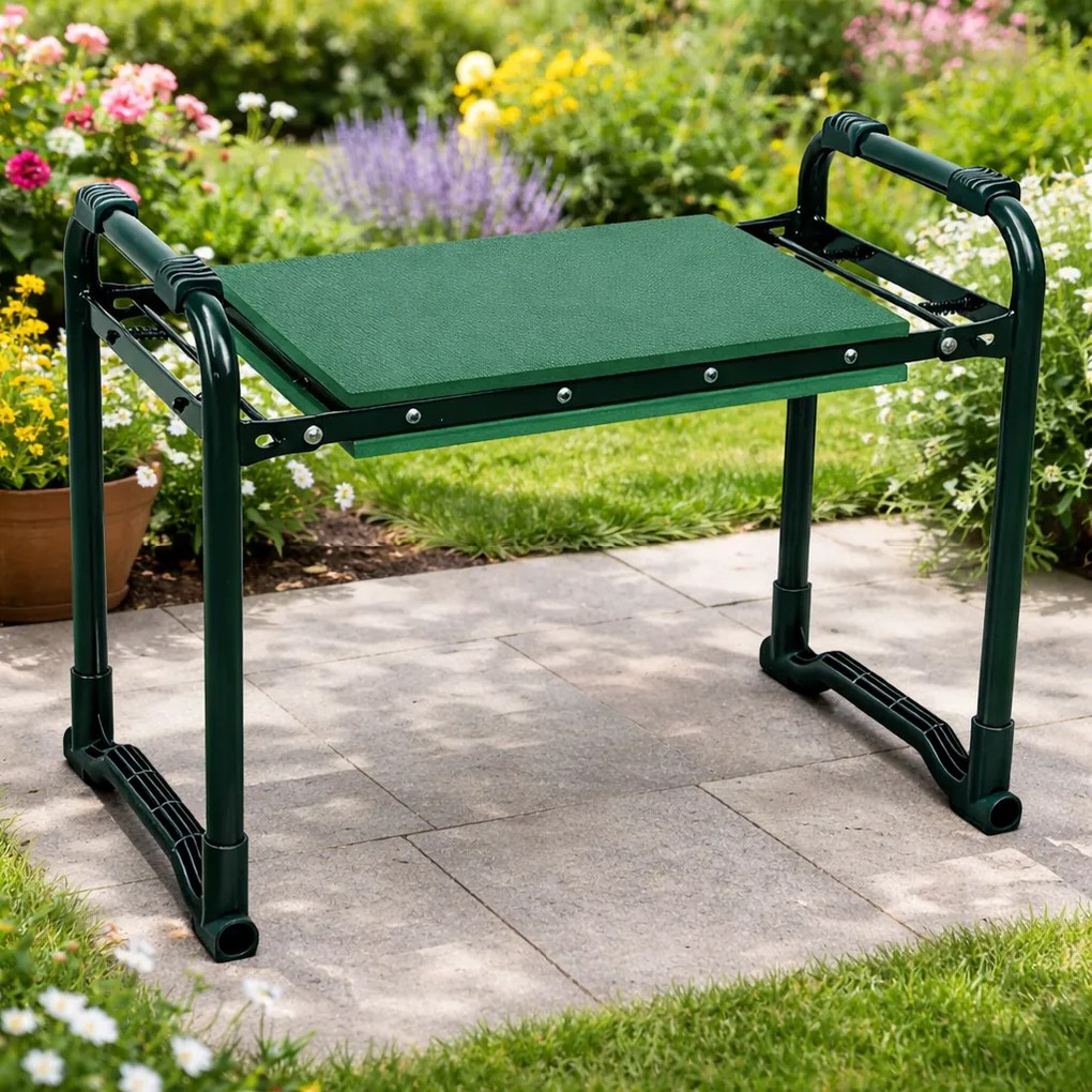Záhradné sedadlo BestBerg BBTG-KP2 / 58 × 29,6 × 44 cm / zelená