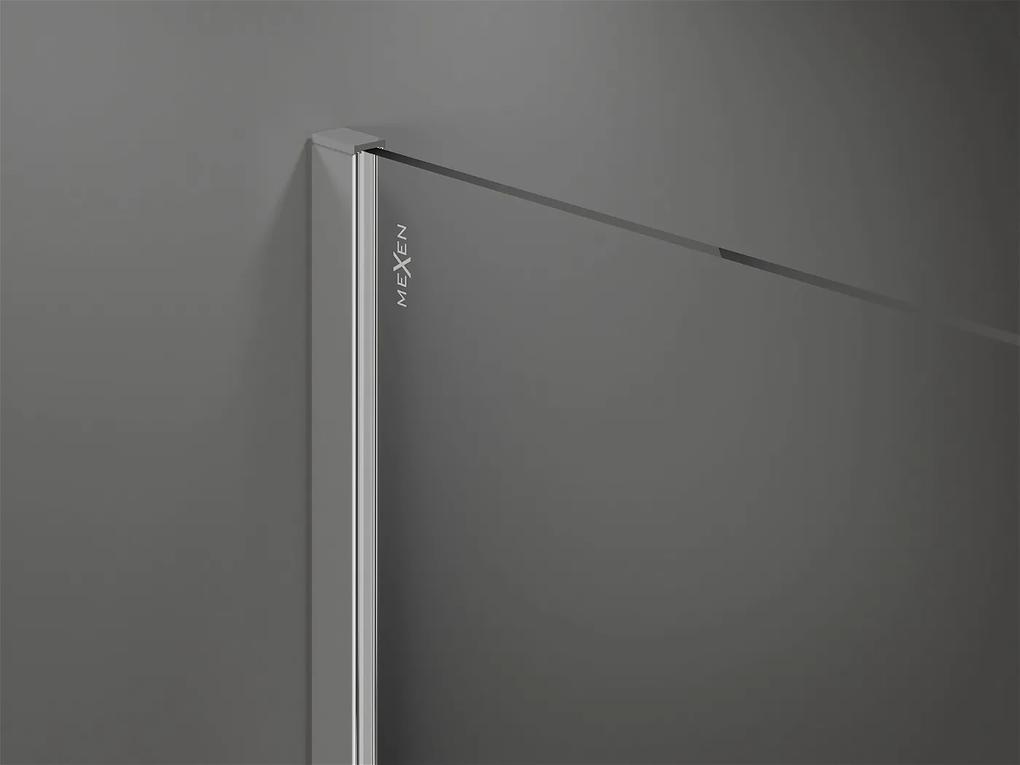 Mexen Kioto sprchová zástena 110x200 cm 8 mm, chrómový profil, sklo čierny rám, 800-110-101-01-70