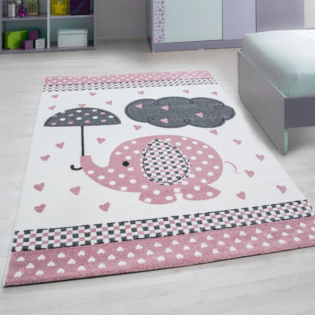 Ayyildiz Detský kusový koberec KIDS 0570, Ružová Rozmer koberca: 120 x 170 cm