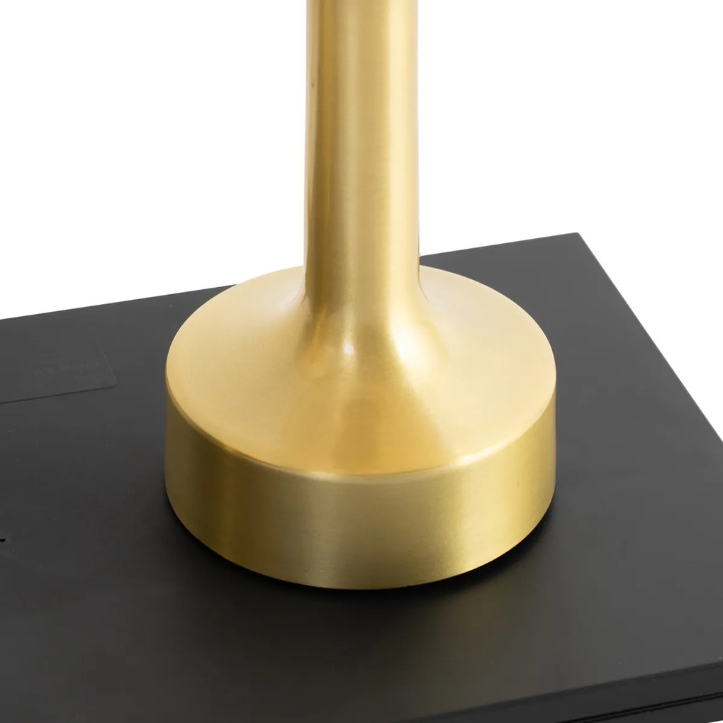 Sada 2 stolových lámp zlatá s béžovou RGBW nabíjateľná - Elise