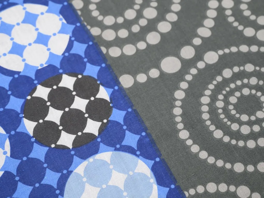 Bavlnené obliečky CIRCLES BLUE, modrá Rozmer obliečky: 70 x 90 cm | 140 x 200 cm