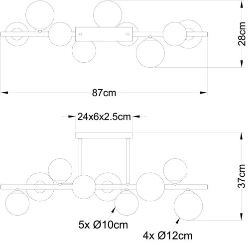 Globo 56140-9D - LED Luster na tyči RIHA 9xG9/3W/230V chróm
