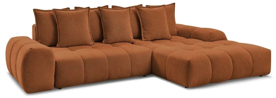 Terakotová ženilková rozkladacia/s úložným priestorom rohová pohovka (pravý roh/s leňoškou) Everest – Bobochic Paris