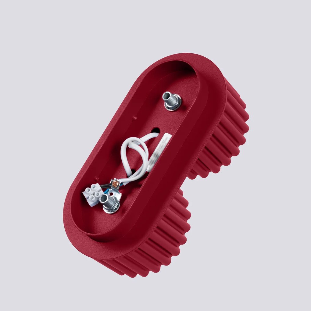 Stropné svietidlo Aura, 2x bordové hliníkové tienidlo, (6 cm)