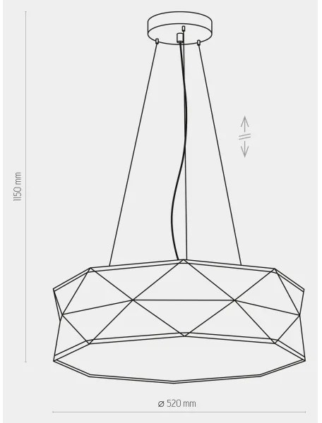 Luster na lanku KANTOOR 1xE27/15W/230V čierna