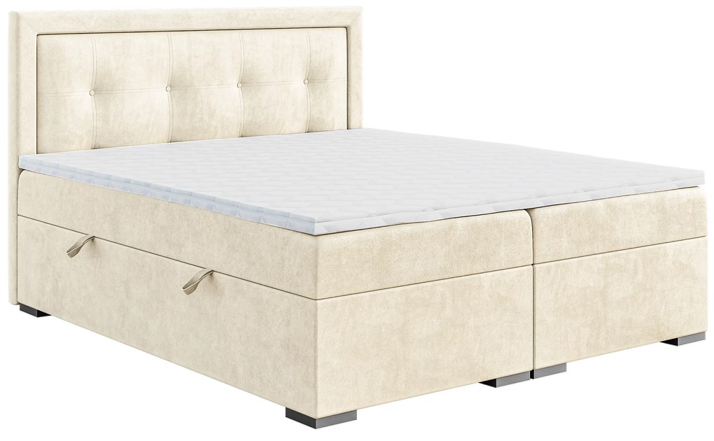 Kontinentálna posteľ 180 cm Veronica (krémová) (s matracom a úl. priestorom). Vlastná spoľahlivá doprava až k Vám domov. 1043456