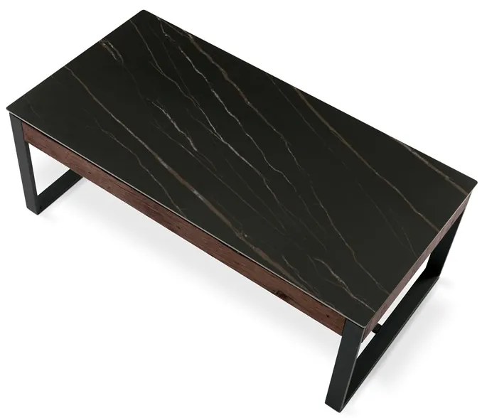 Autronic BONTEC Konferenčný stolík 121x61cm, spekaná keramika, mramor, AHG-285 BK Farba: Čierna