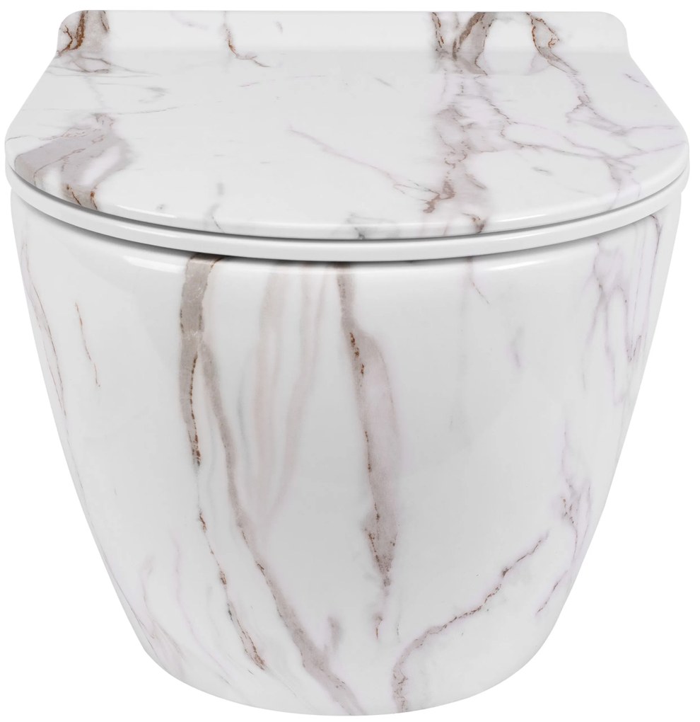 Rea CARLOS Aiax - závesná WC misa Rimless 49x37 s pomaly-padajúcim sedátkom, biela, REA-C6385
