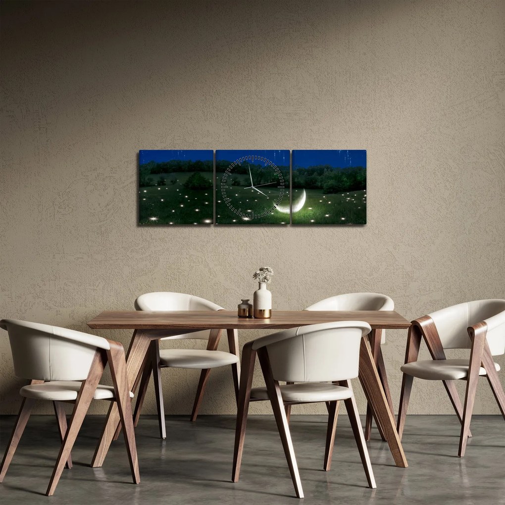 Obraz - Padajúce nebo (s hodinami) (90x30 cm)