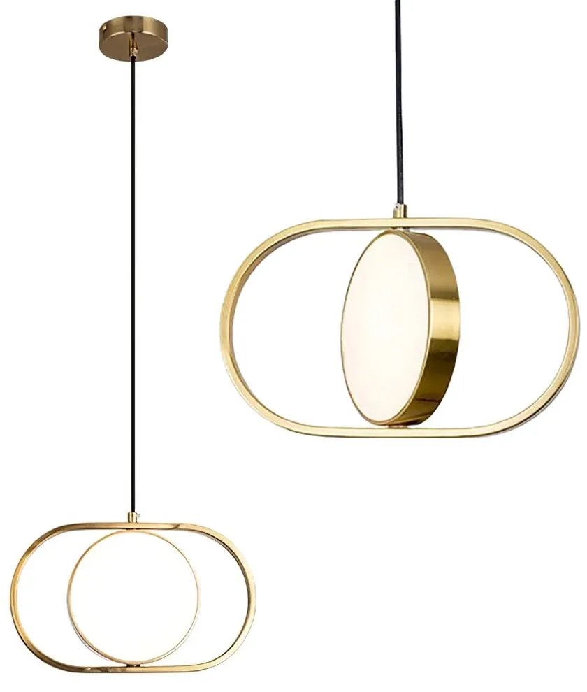 Toolight Toolight, LED závesné osvetlenie, 18W, 4000K, APP1555-CP, zlatá lesklá, OSW-05664