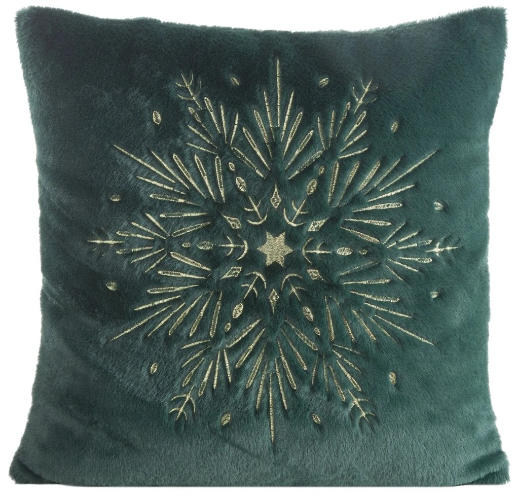 CHLPATÁ VIANOČNÁ DEKORAČNÁ OBLIEČKA NA VANKÚŠ SNOWFLAKE 45X45 VZOROVANÁ