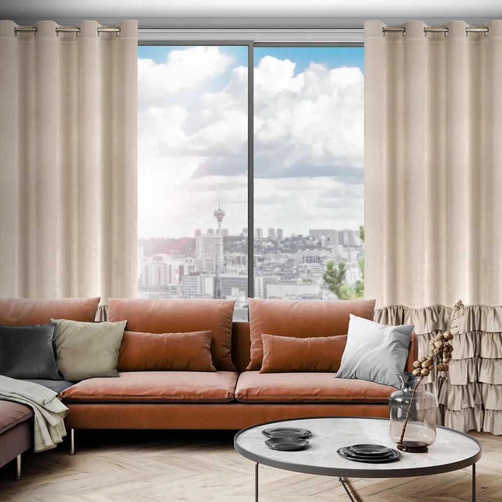 ZATEMŇOVACÍ ZÁVES NA KRÚŽKOCH DANI 140X250 CM BÉŽOVÁ