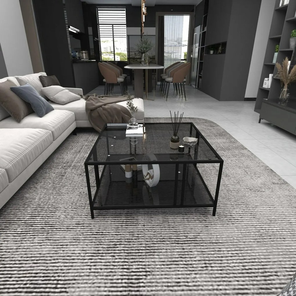 Konferenčný stolík Uranus Black s tmavým sklom