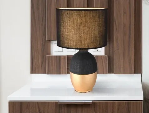 Stolná lampa Valentino, čierna/zlatá%
