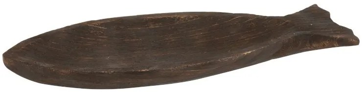 Tmavohnedá misa v tvare ryby Gwann  - 62 * 25 * 6 cm