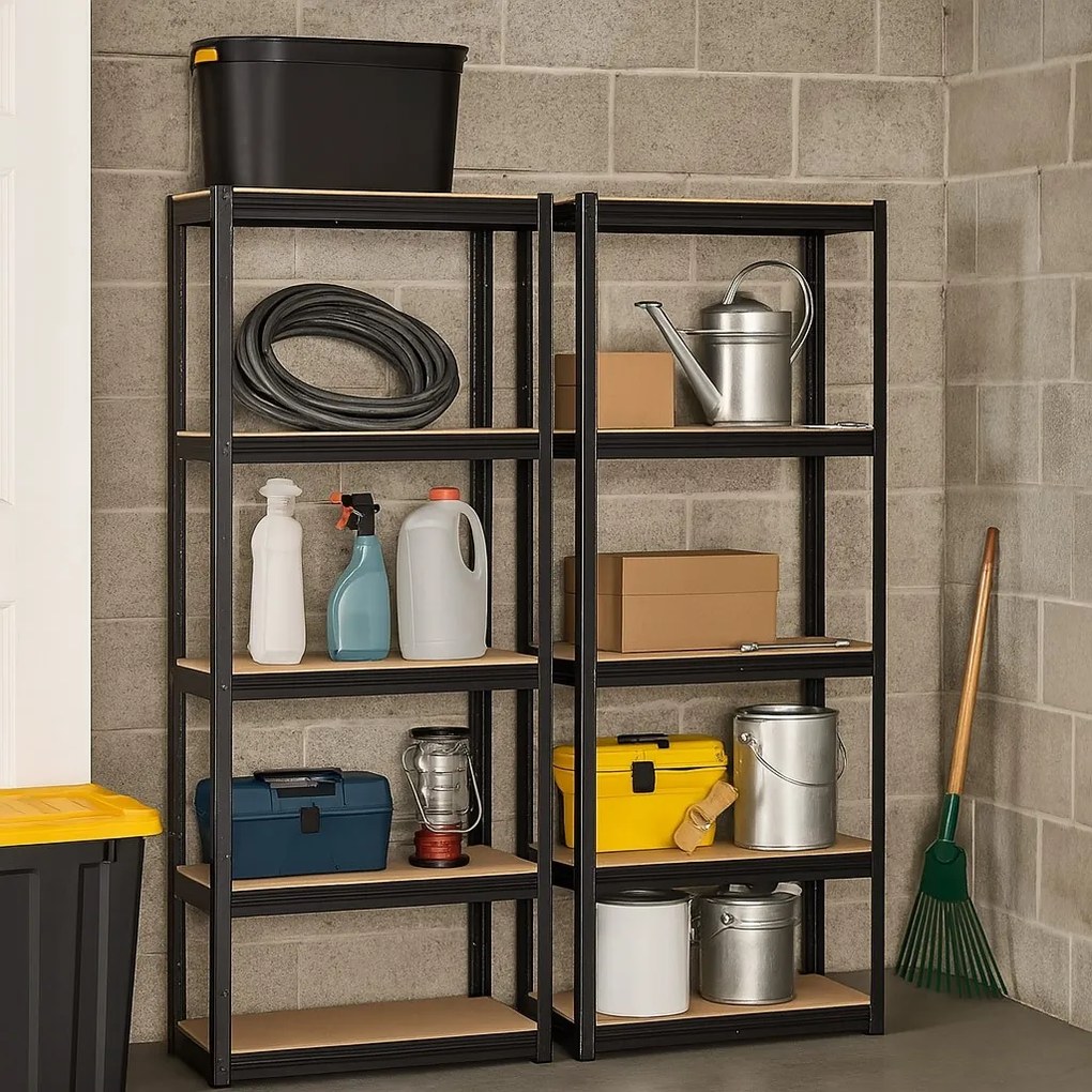 Dielenský regál IRONHOLD 174x80 cm čierny