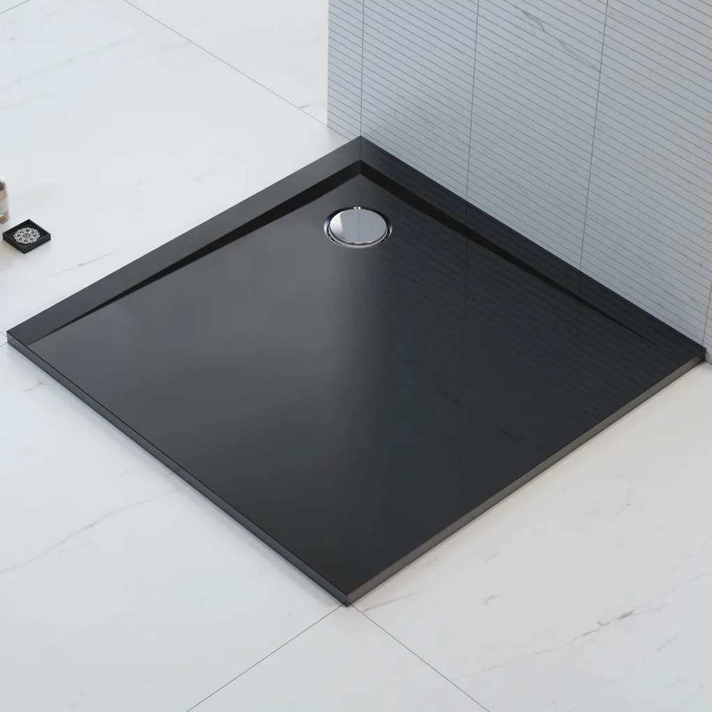 Polimat Štvorcová sprchová vanička z minerálneho kompozitu Perrito SQ 80x80 (90x90) POLIMAT-Farba: Biela, POLIMAT-Rozmery: 80x80