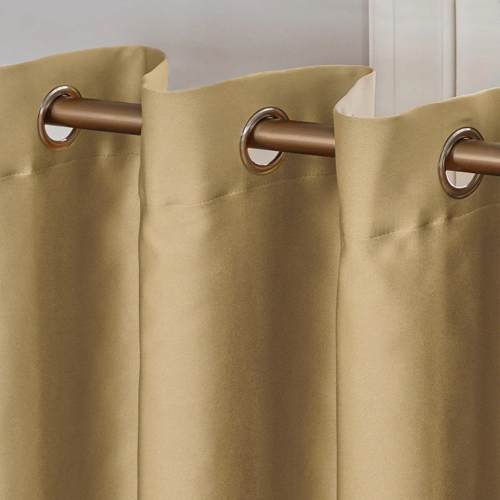 4Home Výhodná sada Zatemňovací záves Cairo zlatá, 150 x 250 cm, 2 ks