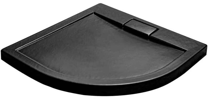 Vanička polokrúhla Axim Ultraslim Stone Effect New 90x90 čierna