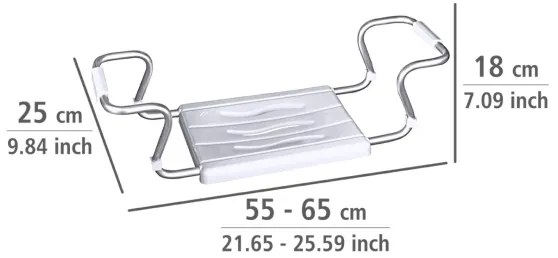 WENKO 17930100-Sedátko do vane SECURA 26x18 cm biela/strieborná