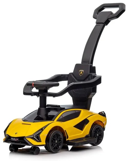 Lean Toys Detské odrážadlo Lamborghini QLS-996T s rúčkou - žlté