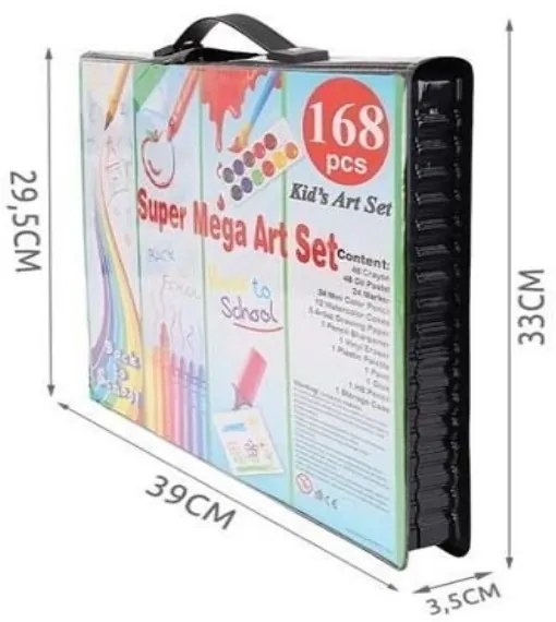 Výtvarná sada Mega Art Set na maľovanie 168 ks čierná