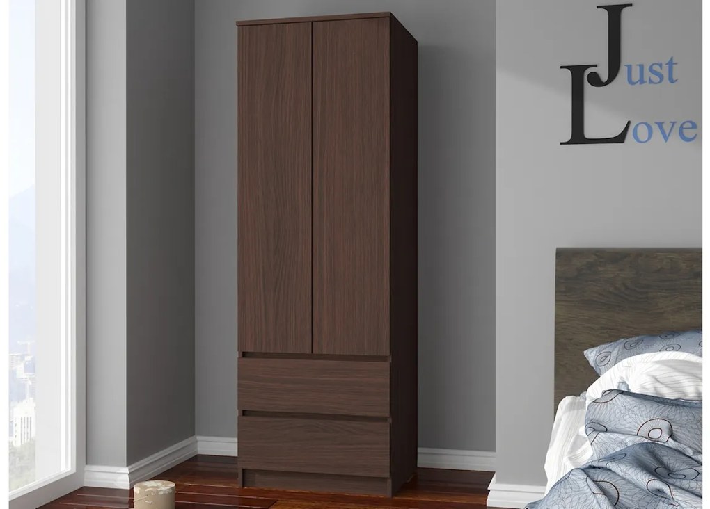 Skriňa ESTRELLA S60 2D2SZ, 60x180x51, sonoma/biela