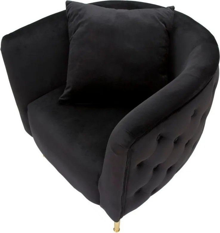 Čierne zamatové kreslo Bucarest – Mauro Ferretti