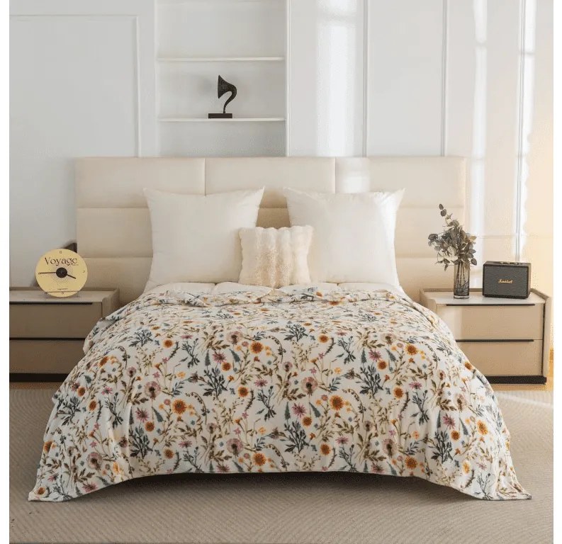 Mikroplyšová baránková deka HERBALIS, krémová Rozmer: 150 x 200 cm