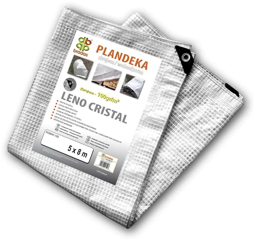 Plachta vystužená Leno Cristal 5x8m, 100g -priehladná