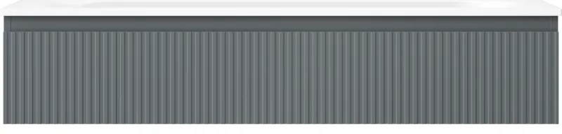 Mexen Rivel, kúpeľňová skrinka 120 cm s umývadlom Vela, 1 zásuvka, drážkovaná, grafitová matná/biela matná, 91A20-12023-1-BF66-W23M0