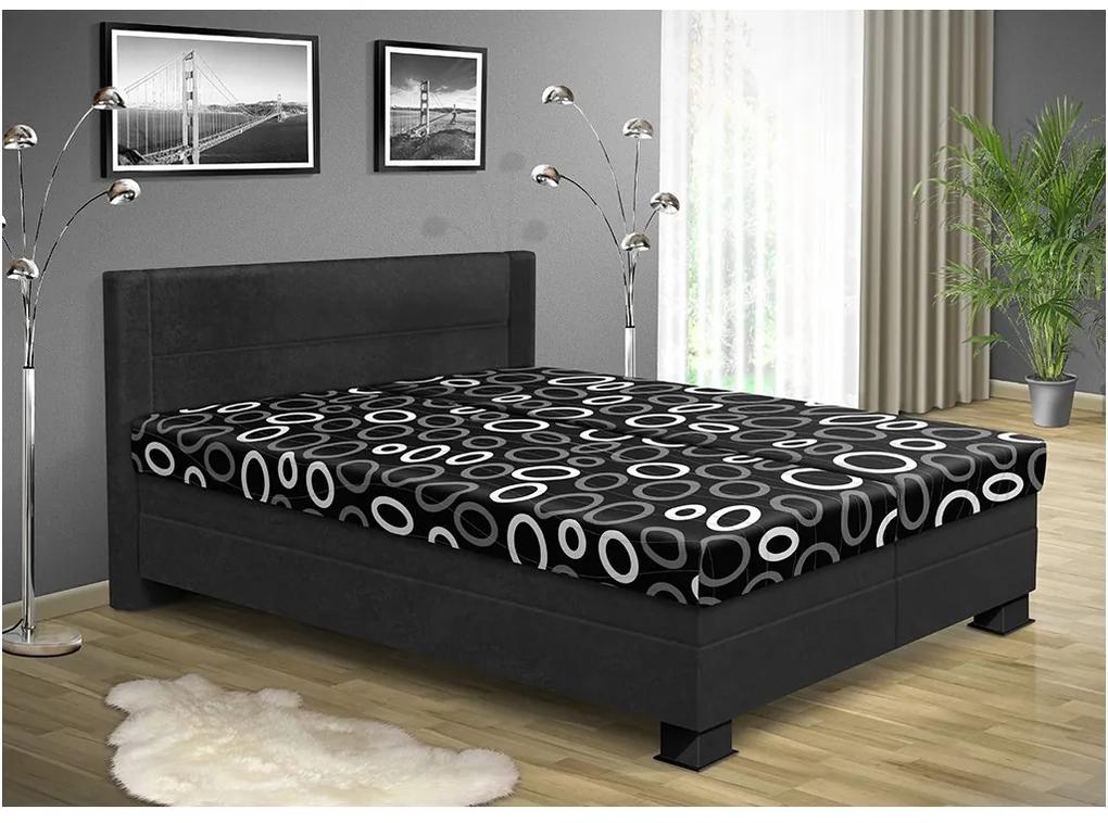 Nabytekmorava Čalúnená posteľ s úložným priestorom ALICE 200 x 170 cm farebné čalúnenie: černá 04, čalúnenie: Mega 14 bordó