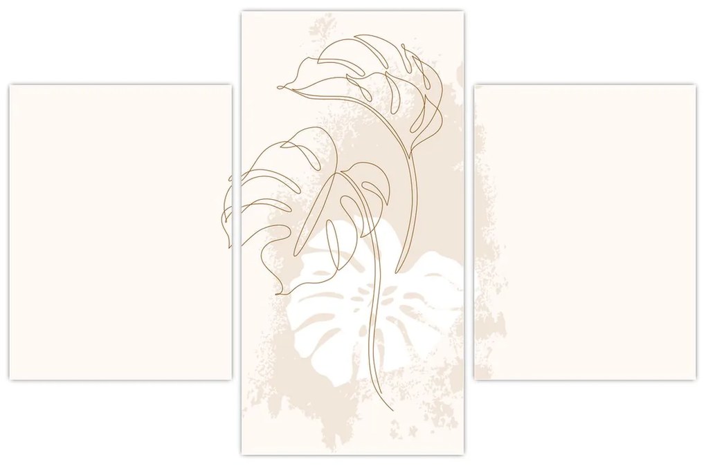 Obraz - Line art monstera N⁰1 (90x60 cm)