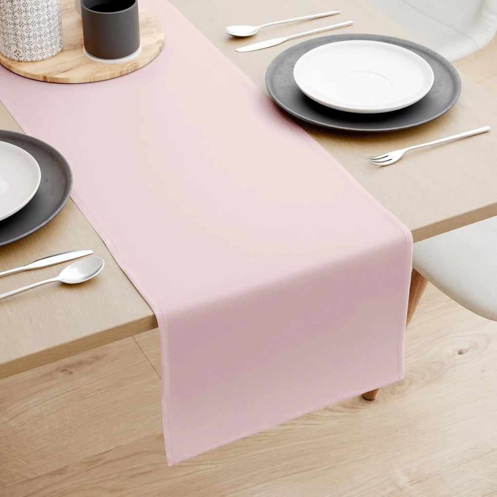 Goldea behúň na stôl 100% bavlnené plátno - púdrovo ružový 50x180 cm