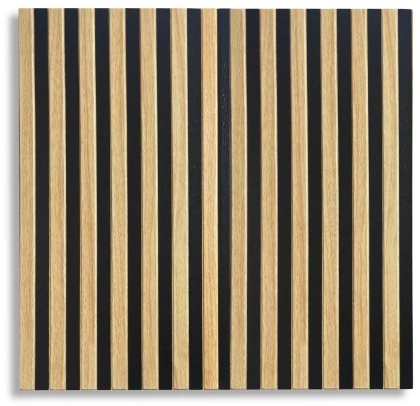 Samolepiace panely na stenu PE2, cena za kus, rozmer 66,5 cm x 66,5 cm, lamely svetlo hnedé, IMPOL TRADE