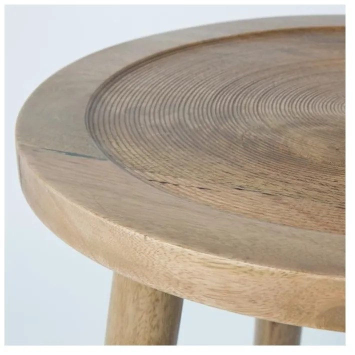Odkladací stolík z mangového dreva Zuiver Dendron, Ø 43 cm