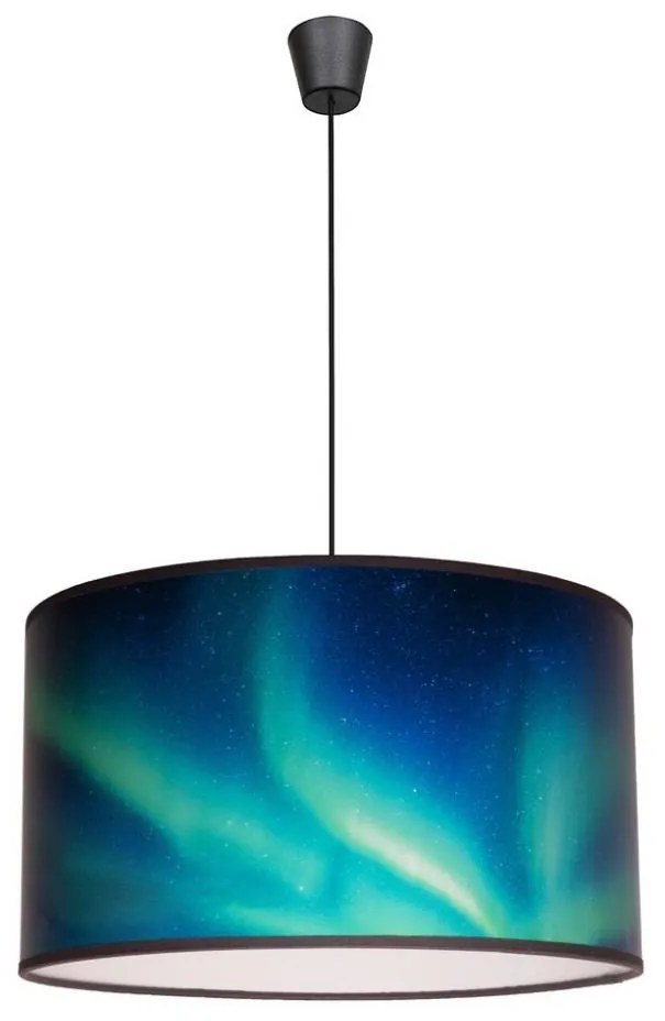 Duolla - Luster na lanku PRINT M 1xE27/40W/230V pr. 35 cm tyrkysová