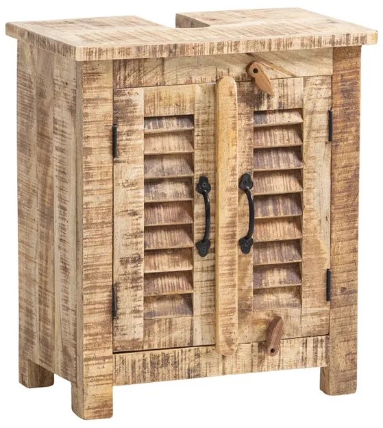 Drevená skrinka pod umývadlo s otvorom pre odpad Bahama mango 52cm