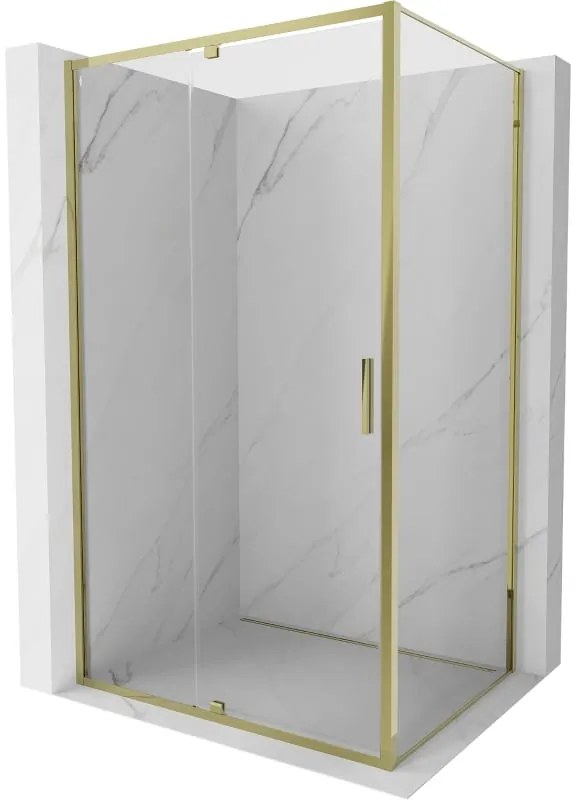 Mexen Exo, výklopný sprchový kút 105 x 85 cm, číre sklo, zlatá, 819-105-085-50-00