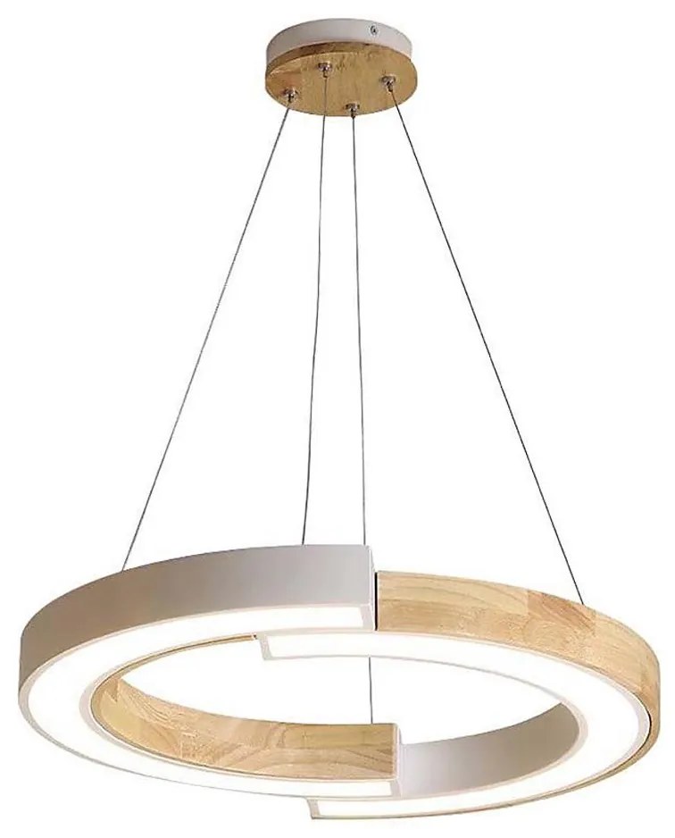 LED Luster na lanku LED/32W/230V 4000K biela/drevo