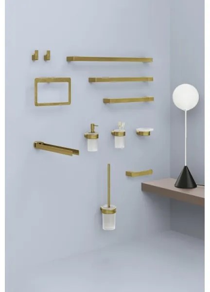 Gedy - Nástenná mydelnička PIRENEI mliečne sklo/matná zlatá