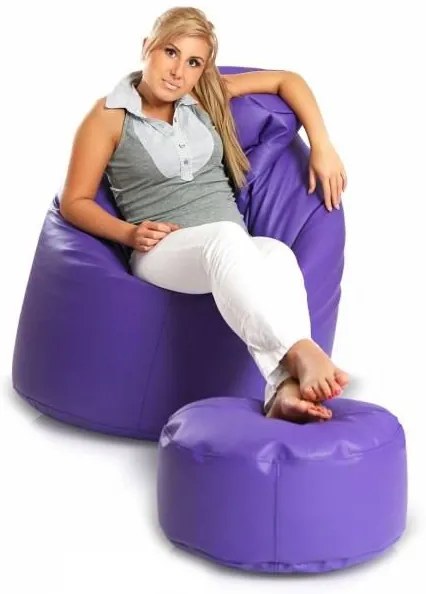 INTERMEDIC SK - Sedací vak Mega Sako z ekokože 135x85 cm | relaxačné a pôrodné kreslo, 335 l Farba: E07 - Fialová (ekokoža)