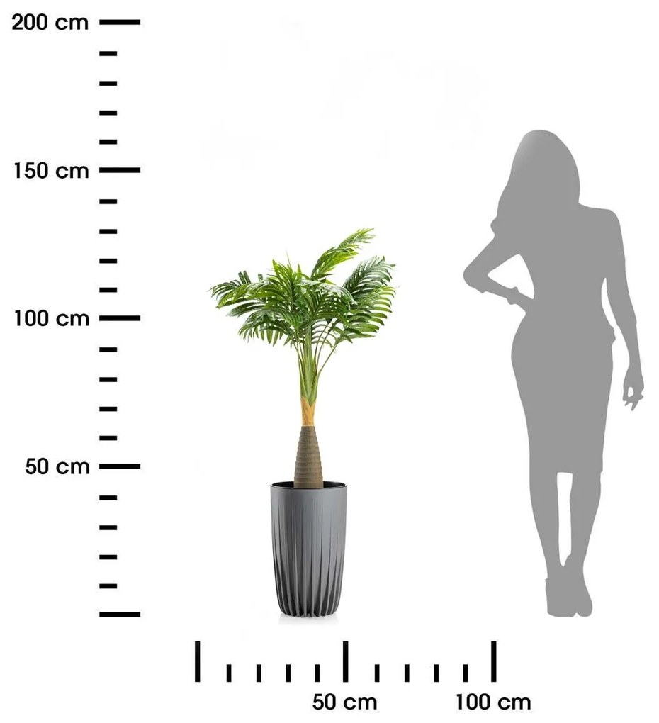 PLASTOVÝ KVETINÁČ STRIPPED 25X42 CM SIVÁ