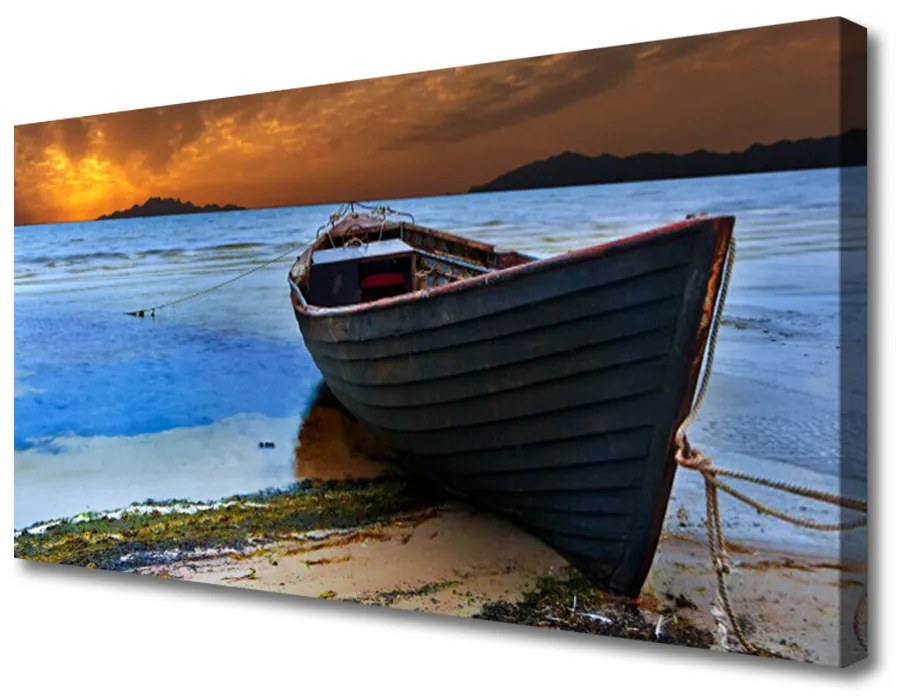 Obraz Canvas Loď more pobrežie pláž 140x70cm