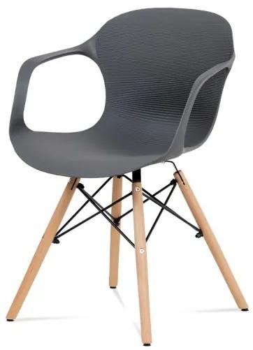 Jedálenská stolička s nadčasovým vzhľadom sivá