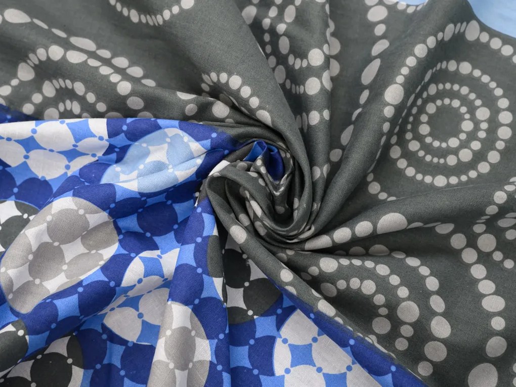 Bavlnené obliečky CIRCLES BLUE, modrá Rozmer obliečky: 70 x 90 cm | 140 x 200 cm