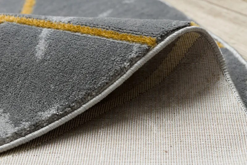 Kusový koberec Emerald geometric 1012 grey and gold kruh, 160x160 (priemer) kruh, šedá, chodba / predsieň, Dywany Łuszczów