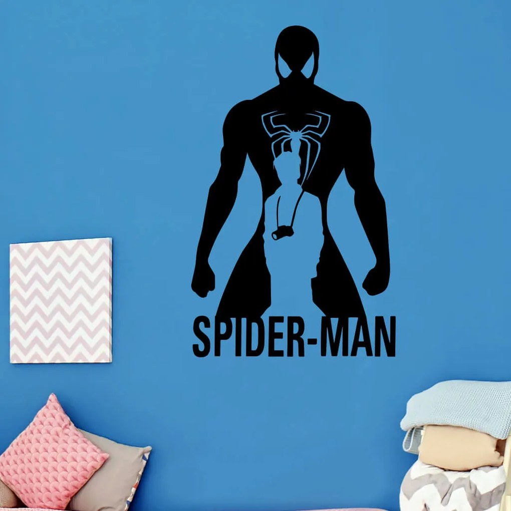 Veselá Stena Samolepka Spiderman silueta Farba: béžová, Veľkosť: 80 x 49 cm