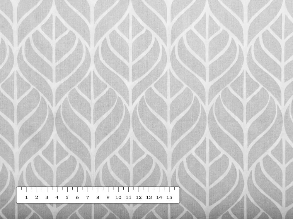 Biante Bavlnený obdĺžnikový obrus Sandra SA-212 Listy na sivom 130x220 cm